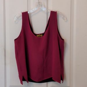 Bob Mackie Silk Maroon Tank Top